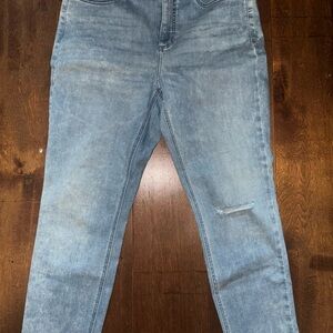 LC Lauren Conrad Blue Skinny Jeans with Distressed Details